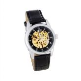 Relógio Masculino Pulseira de couro Preto Automático