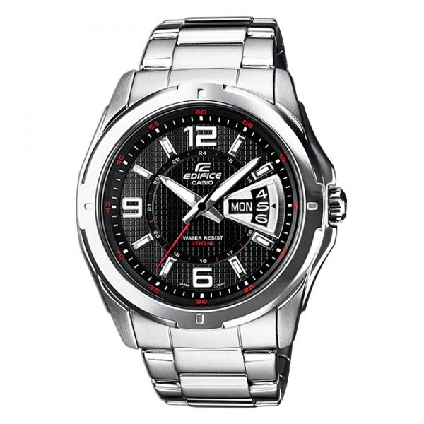 Relógio Casio EF-129D-7A Prata com preto.